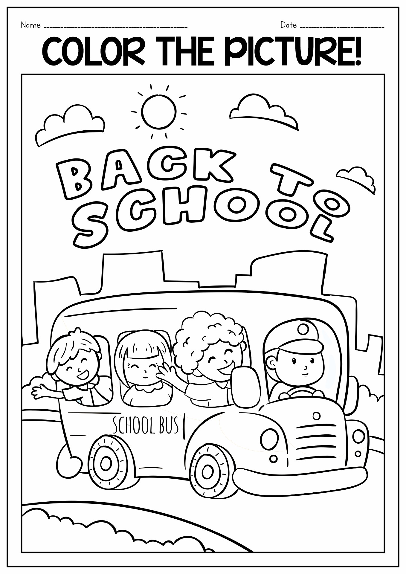 Back to School Coloring Pages Printable Free Image