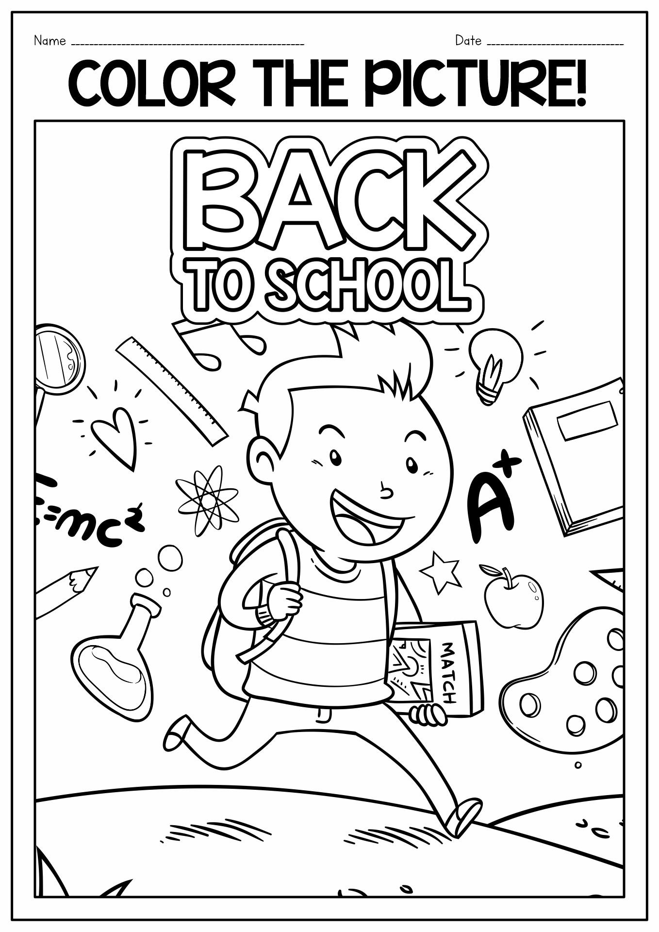 Back to School Coloring Sheets Printable Image