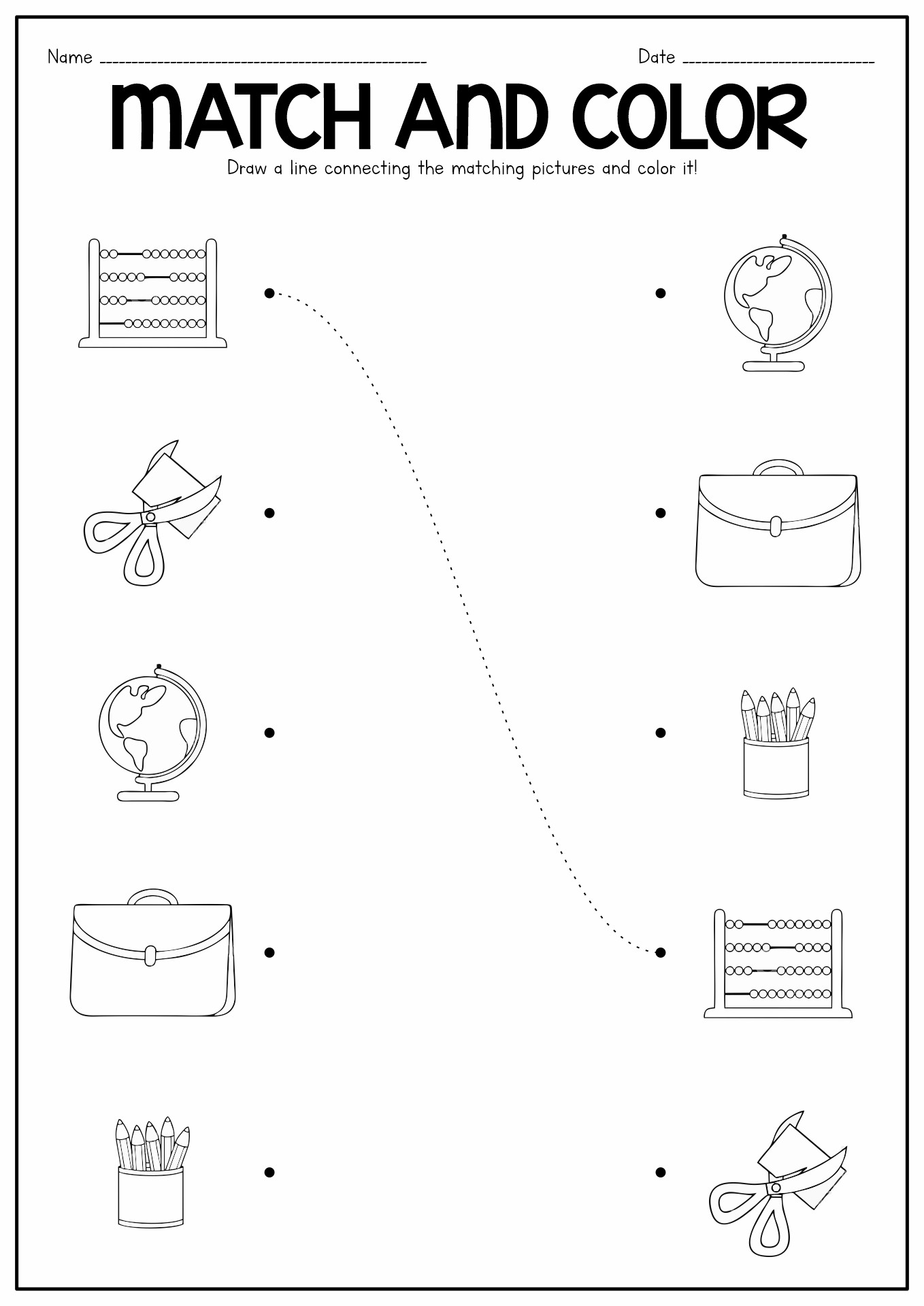 Back to School Kindergarten Worksheets Printable Image