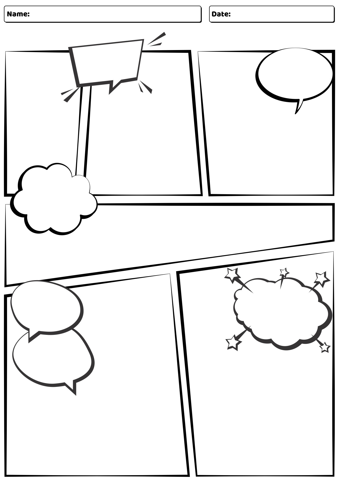 Comic Strips with Blank Bubbles