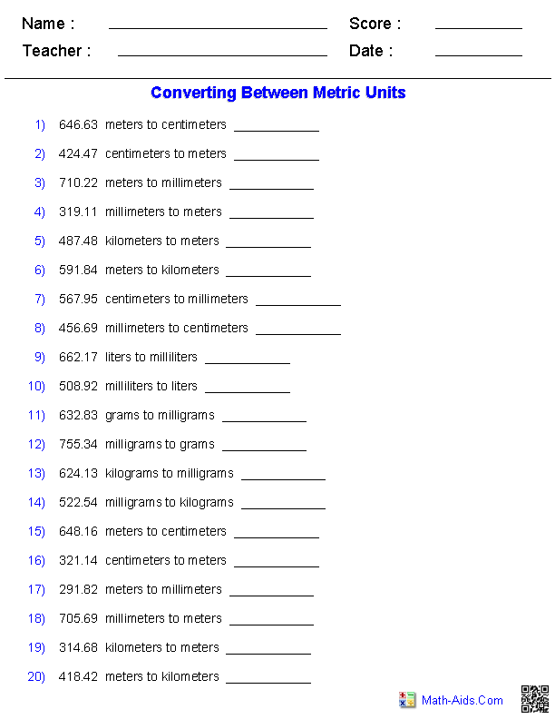 Converting Metric Units Worksheet 5th Grade Image