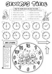 Cut and Paste Telling Time Worksheets Half Hour
