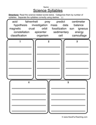 First Grade Syllable Worksheets Image