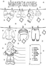 Free Printable Winter Clothes Worksheet Image