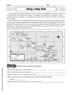 Grid Map Worksheets 3rd Grade Image