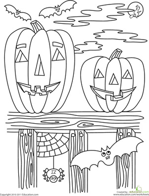 Halloween Worksheets Coloring Page Image