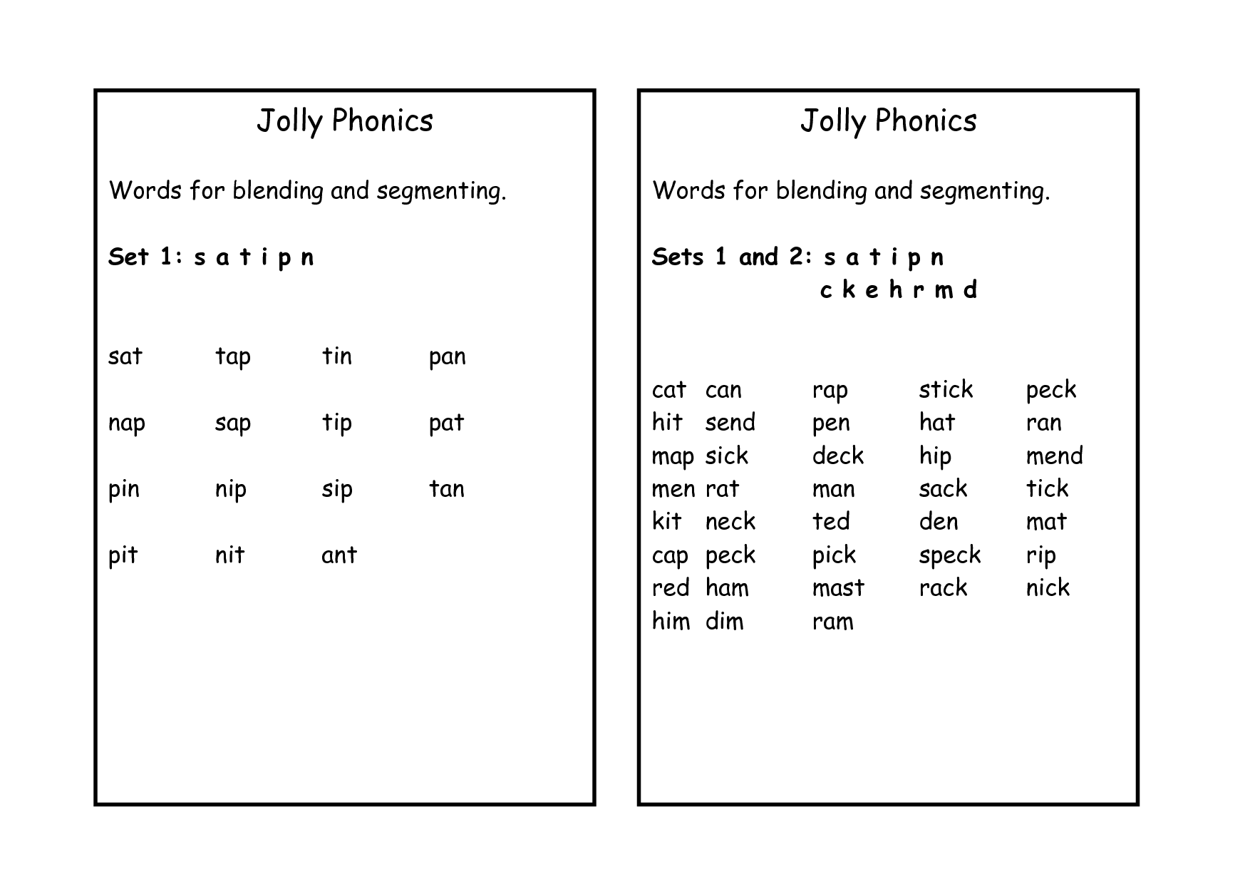 Jolly Phonics Worksheets Word Image