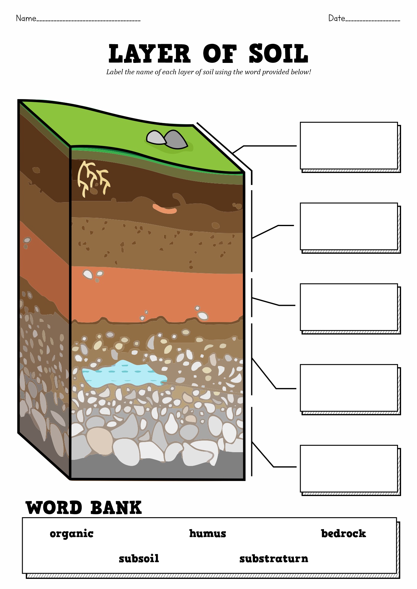 Label Soil Layers Diagram