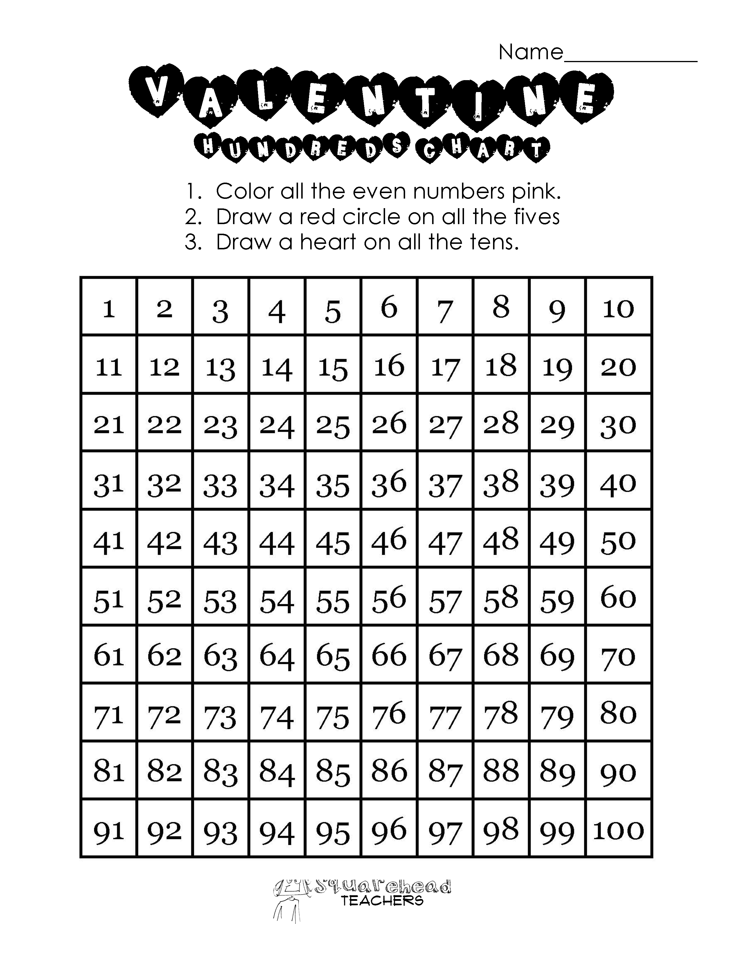 Math Hundreds Chart