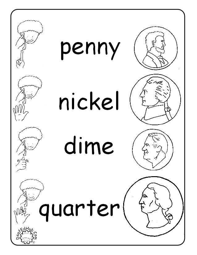 Money Coins Printable Coloring Pages