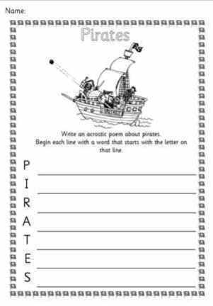 Pirate Vocabulary Worksheets Image