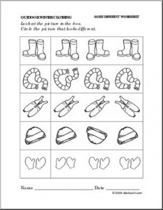 Preschool Winter Clothes Worksheets Image