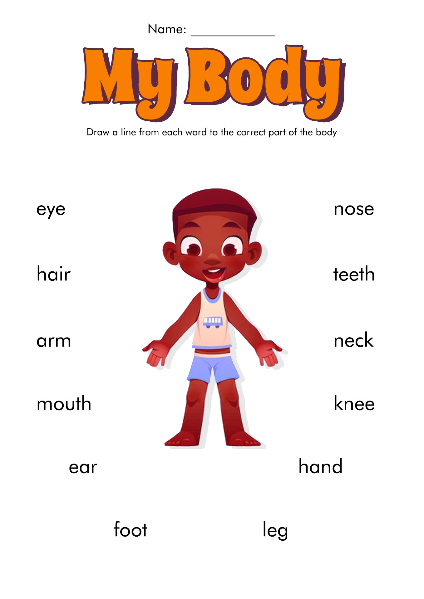 Printable Body Systems Worksheet Image