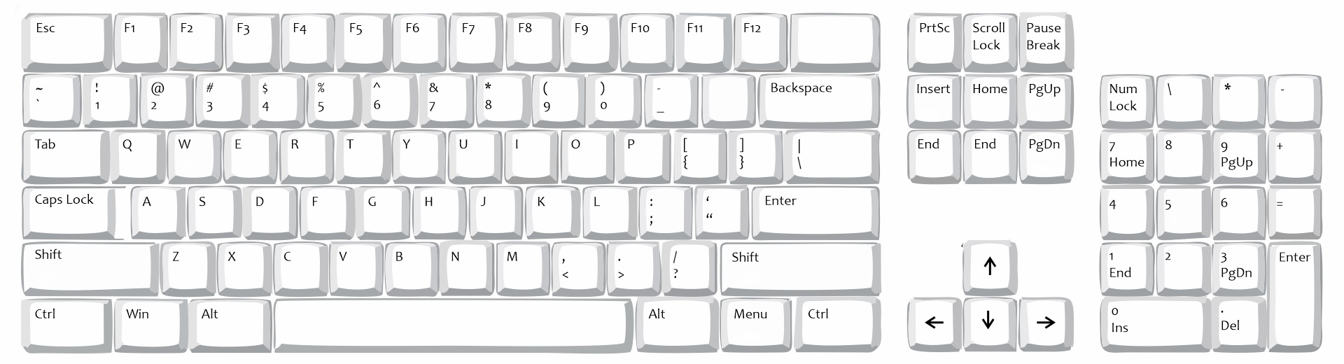 Printable Computer Keyboard Layout Image