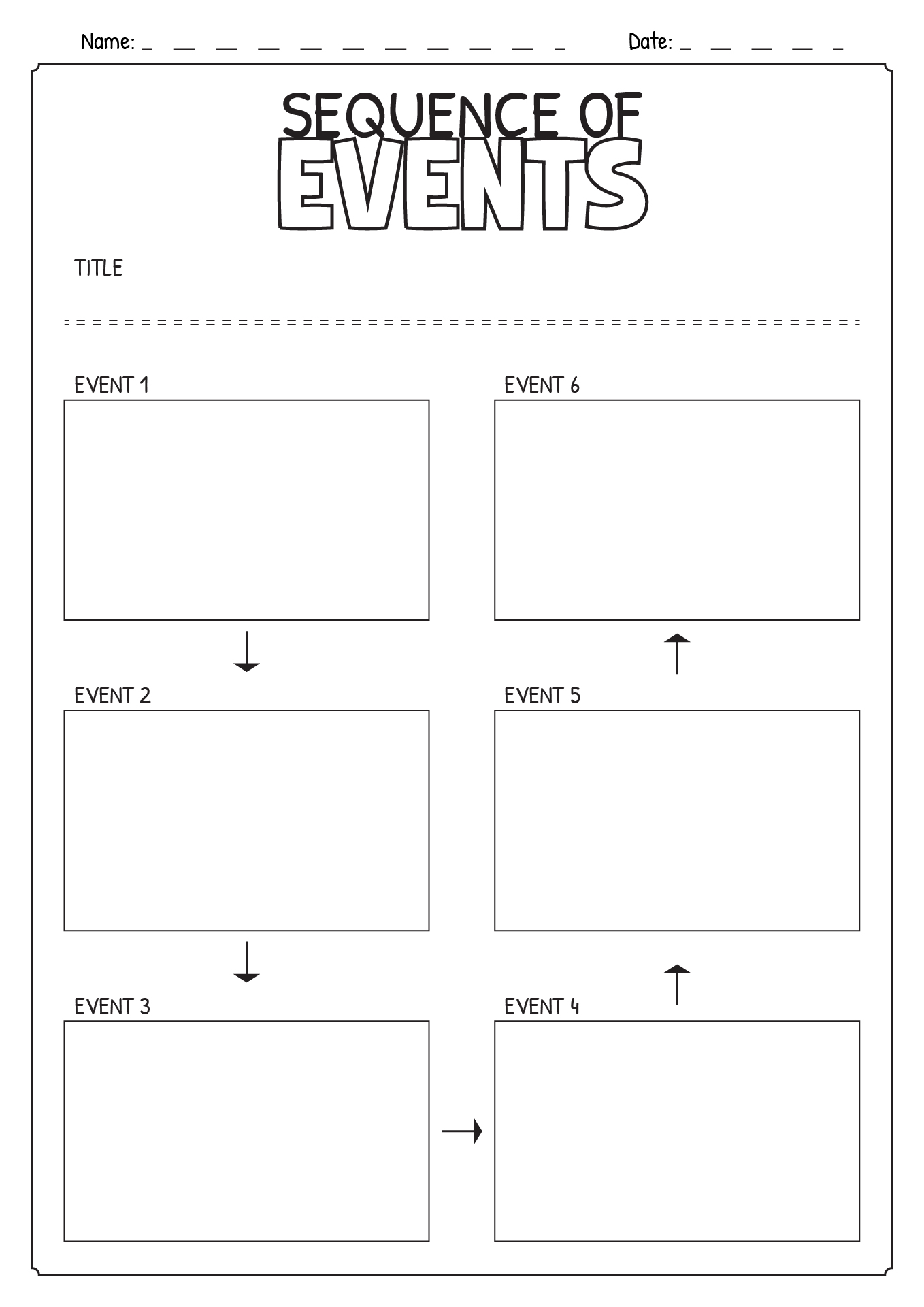 Sequence of Events Graphic Organizer Worksheet