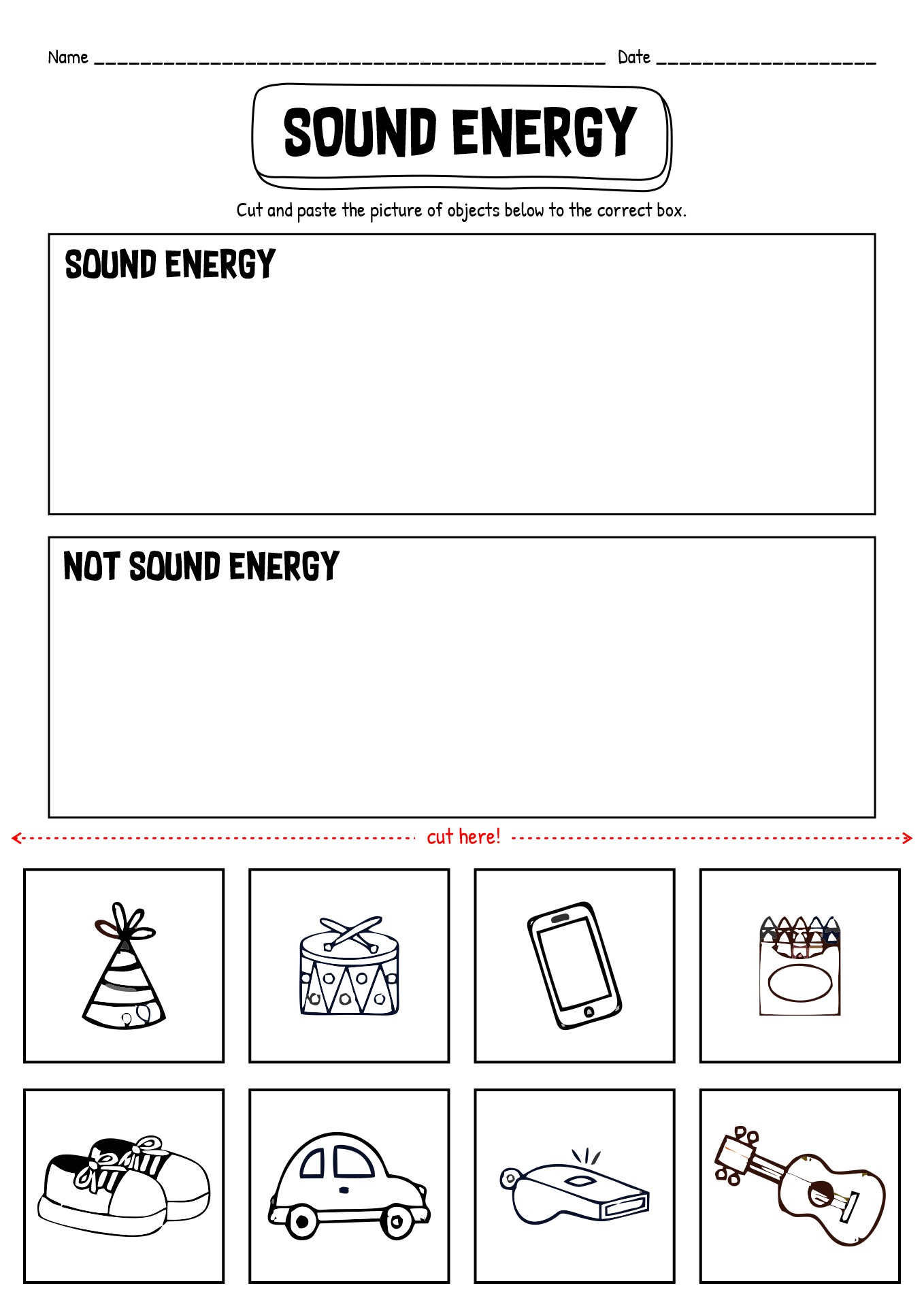 Sound Energy Worksheet Kindergarten Image