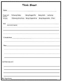 Discipline Worksheets for Students