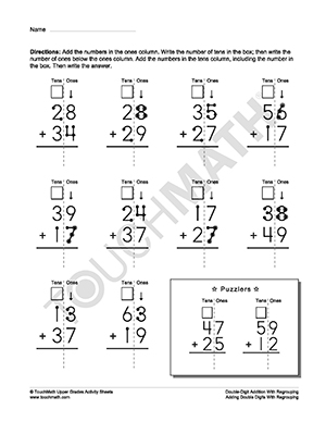 14 Free Printable Touch Math Addition Worksheets / worksheeto.com