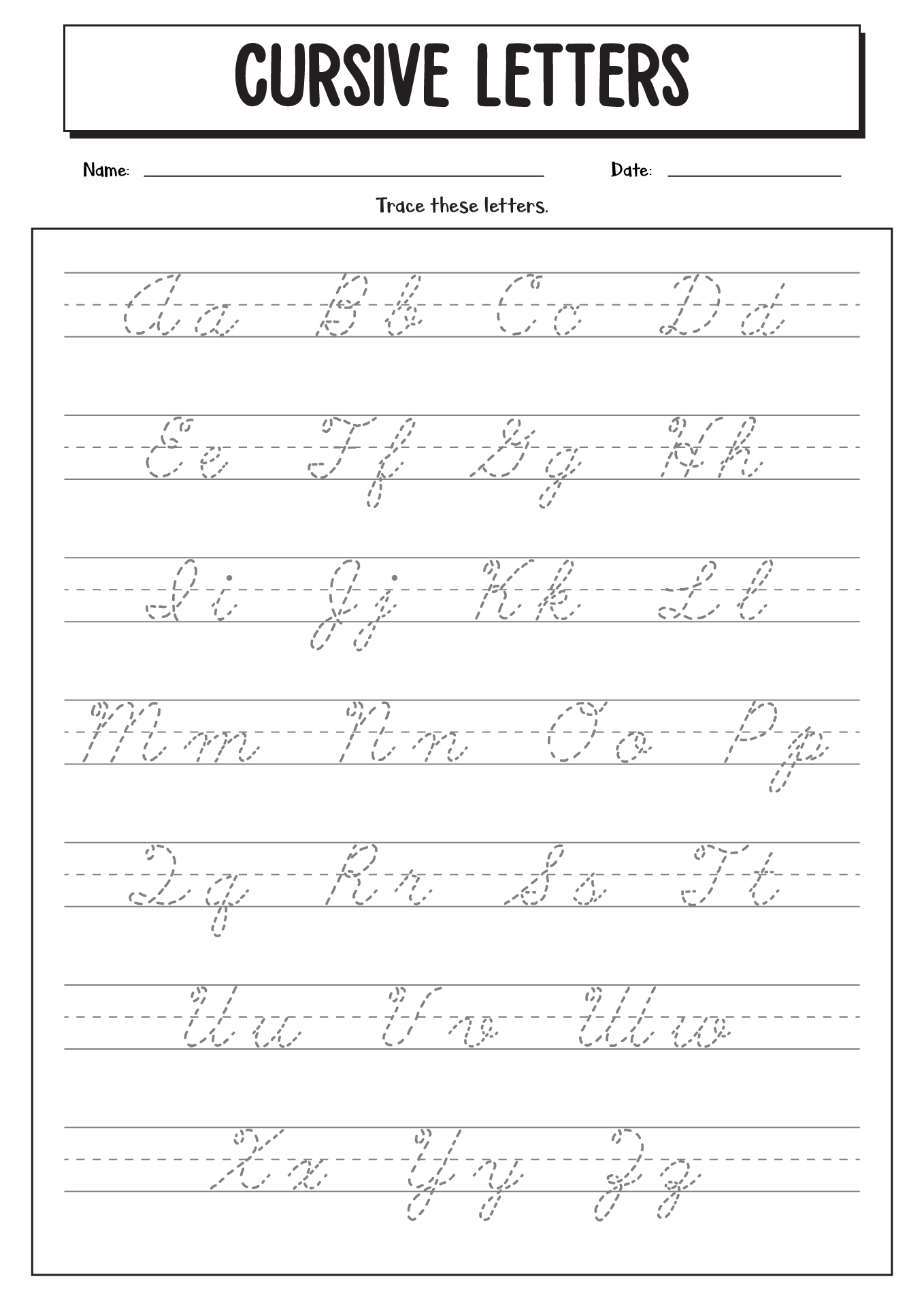 10 Best Images of Dotted Handwriting Worksheets Blank