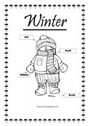 Winter Clothes Worksheet Image