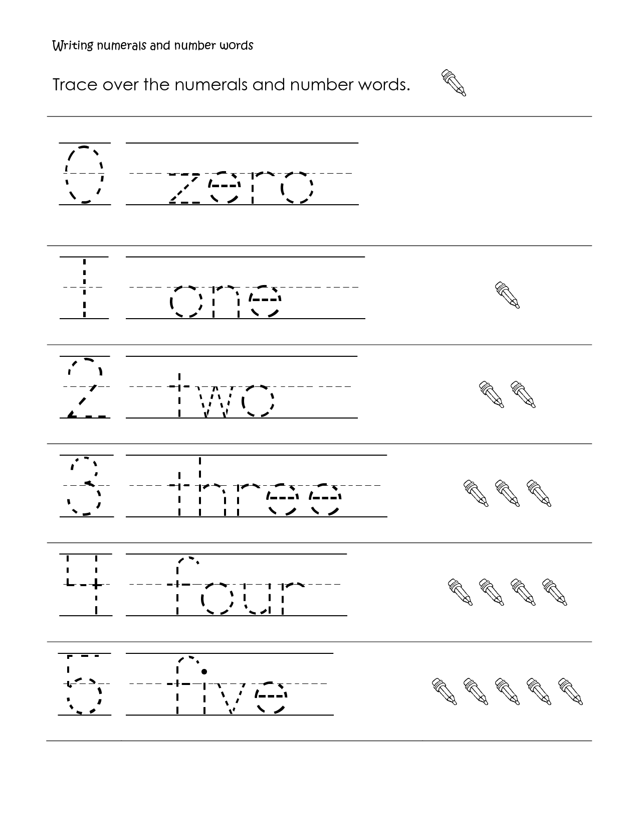 Writing Number Words Worksheets First Grade Image