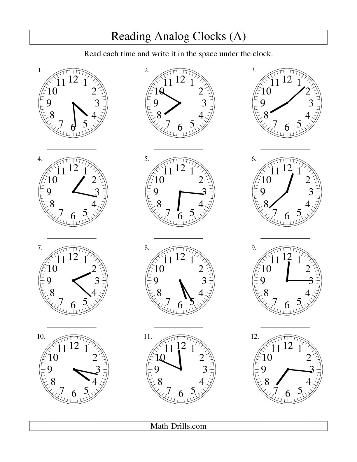 18 Clock Practice Worksheets /