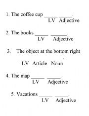 Basic Sentence Patterns Worksheets Image