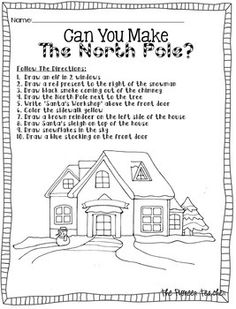 Christmas Following Directions Worksheet Image