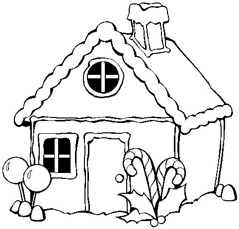 Christmas Gingerbread House Coloring Pages Printable Image