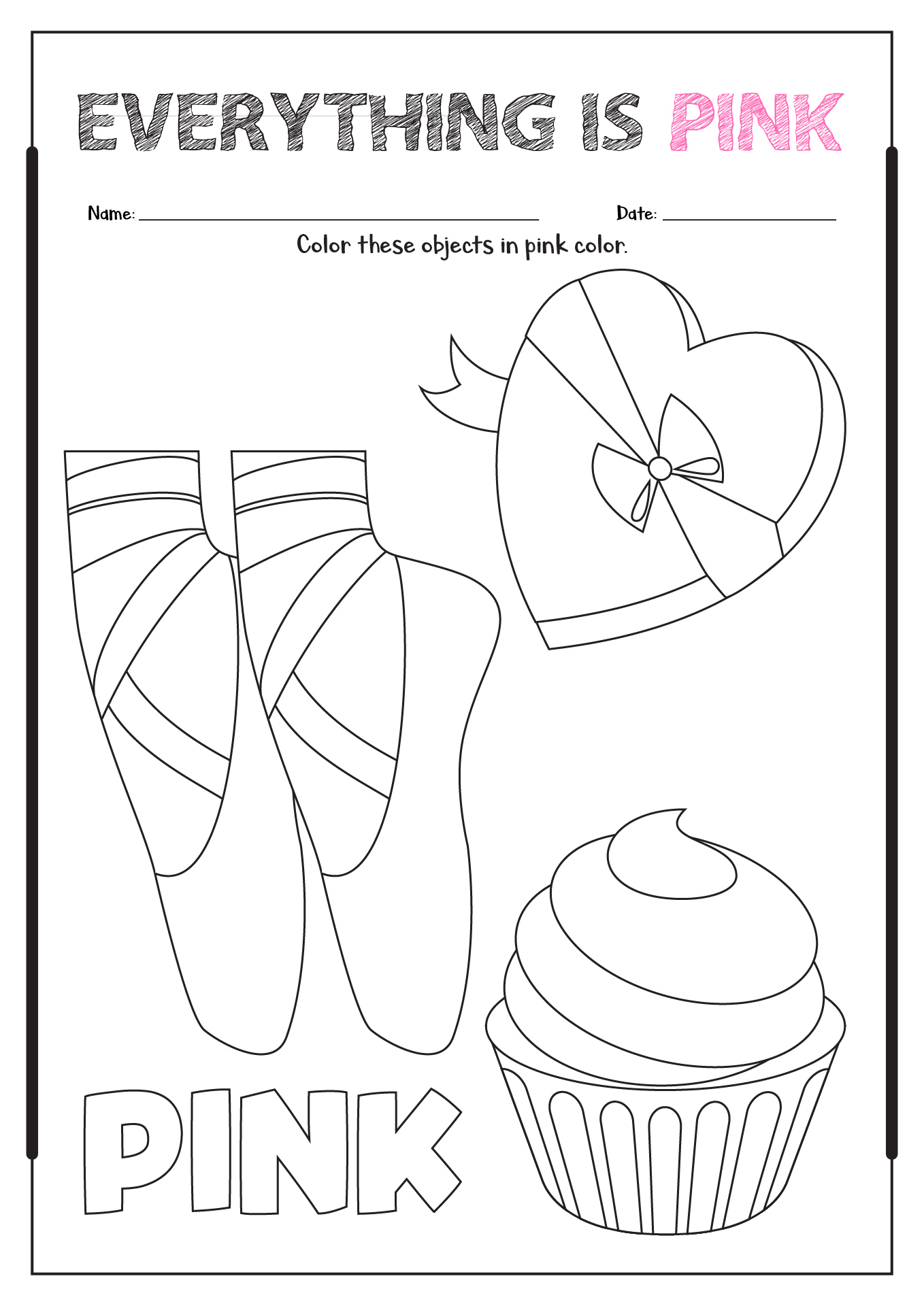 6 Color Pink Worksheets For Preschool Worksheeto