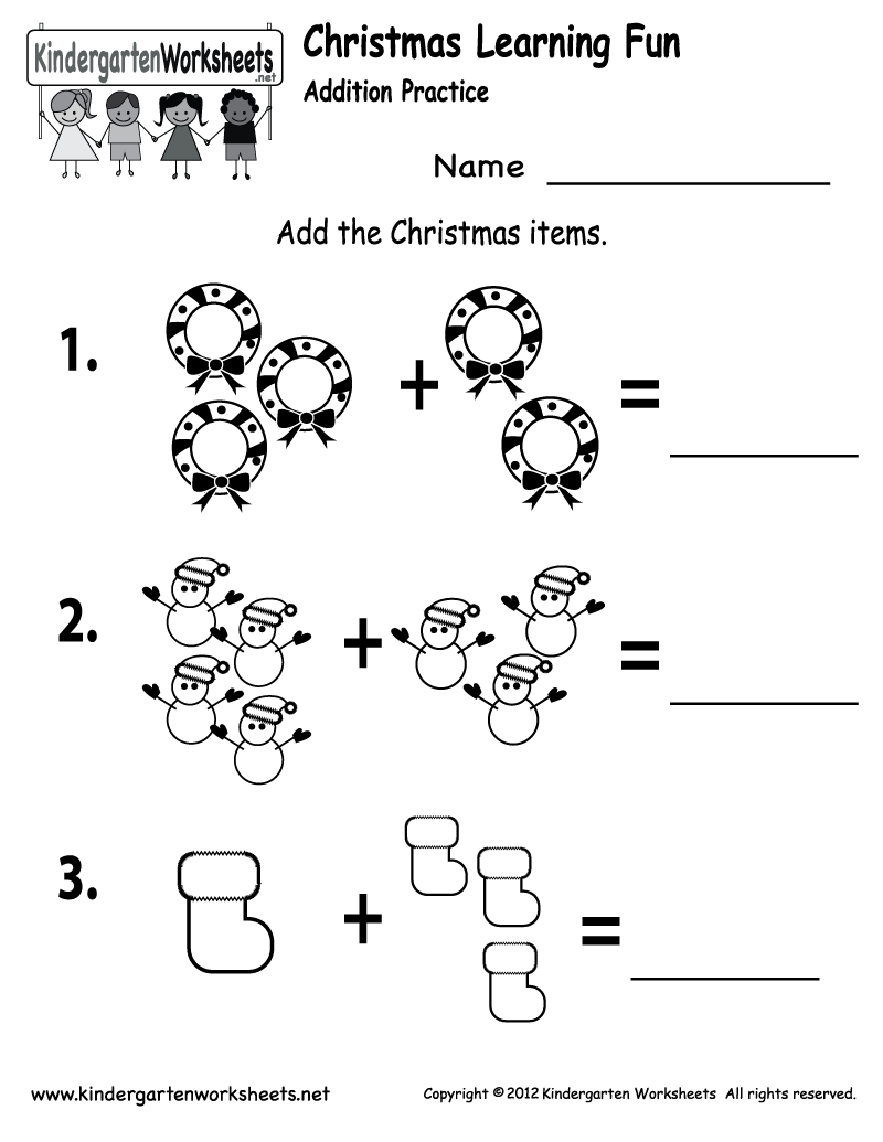 Free Christmas Kindergarten Worksheets Printable Image