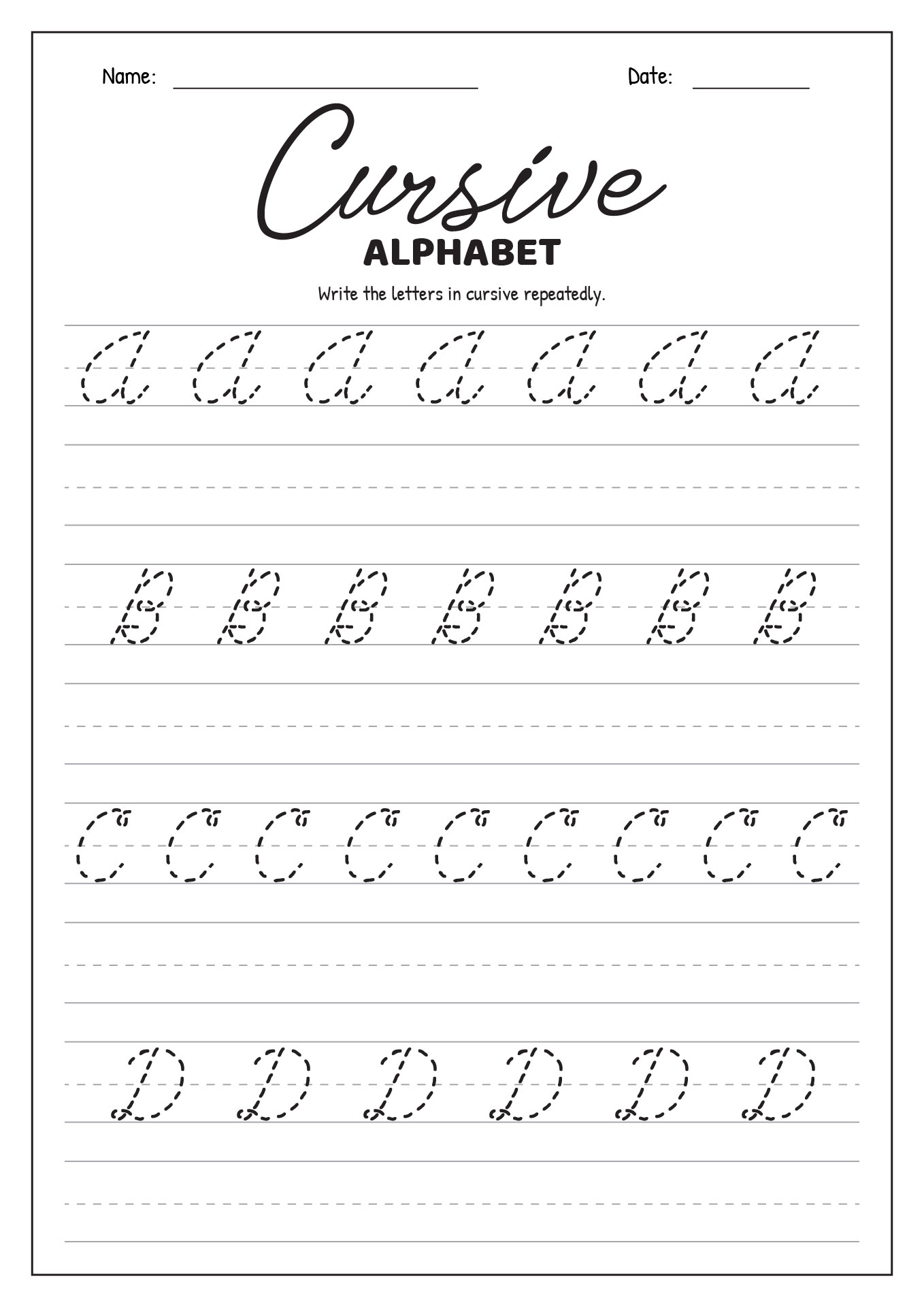 16 Cursive Writing Worksheets For 3rd Grade - Free PDF at worksheeto.com