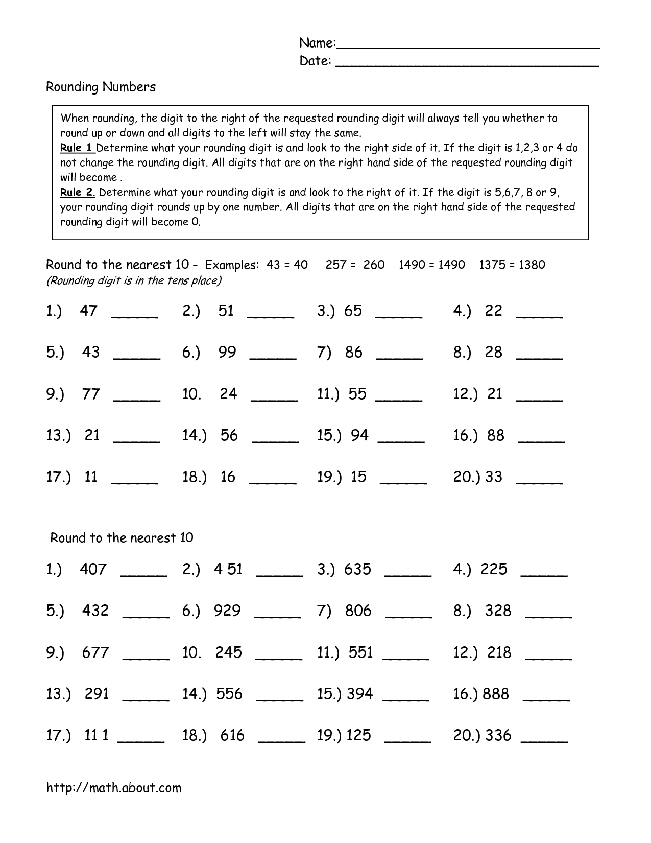 GED Math Worksheets Printable