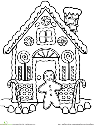 Gingerbread House Coloring Pages Image