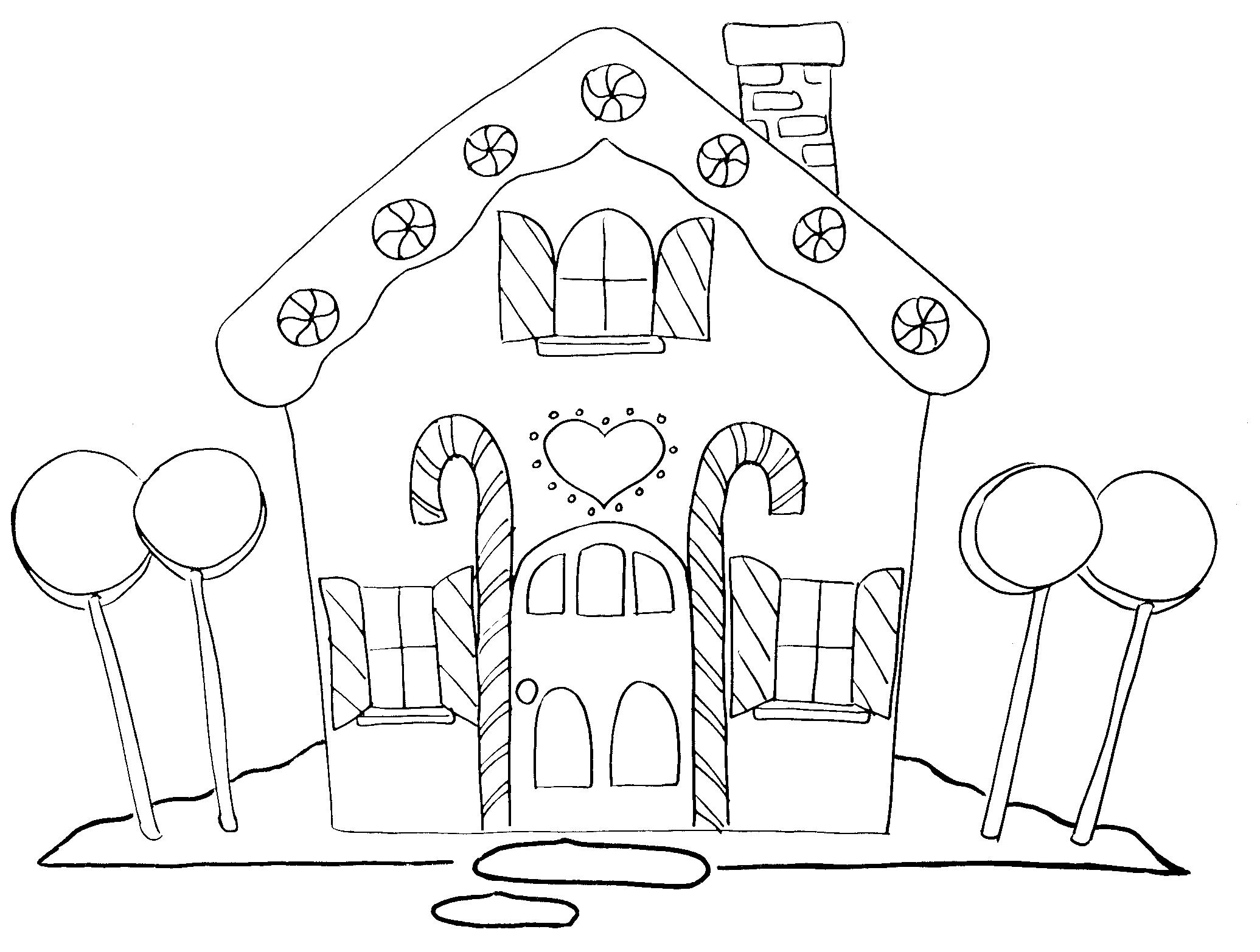 Gingerbread House Page Coloring Sheets Image
