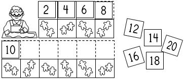 Gingerbread Man Counting by 2 Worksheet Image