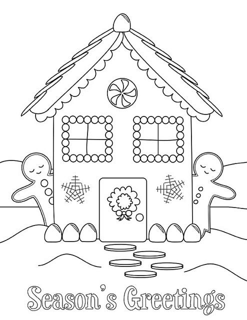 Gingerbread Man House Coloring Pages Image