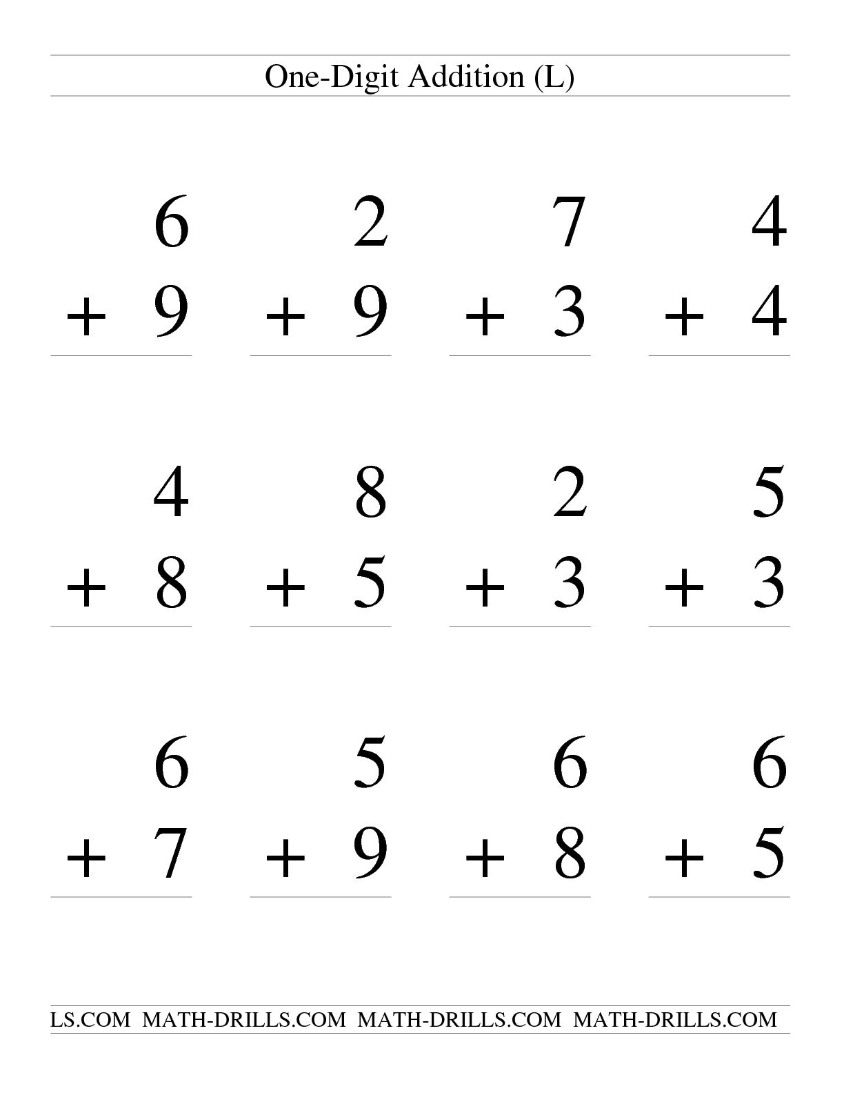 Math Single Digit Multiplication Worksheets Image