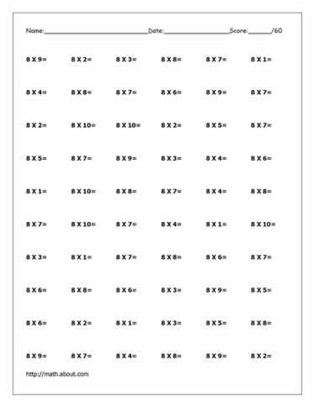 Multiplication Worksheets 5 Times Table