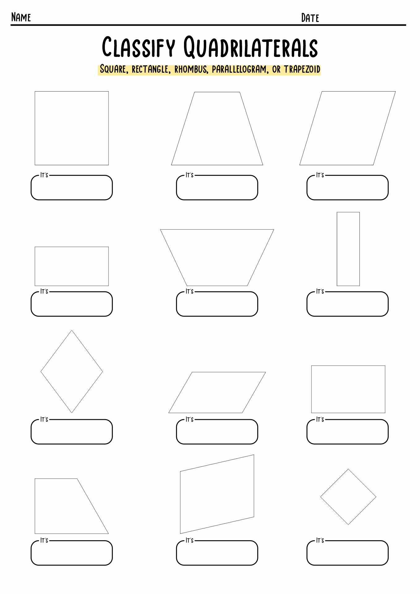 Polygon Worksheets 4th Grade Image