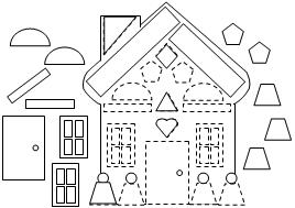 Gingerbread House Color by Shape Worksheet