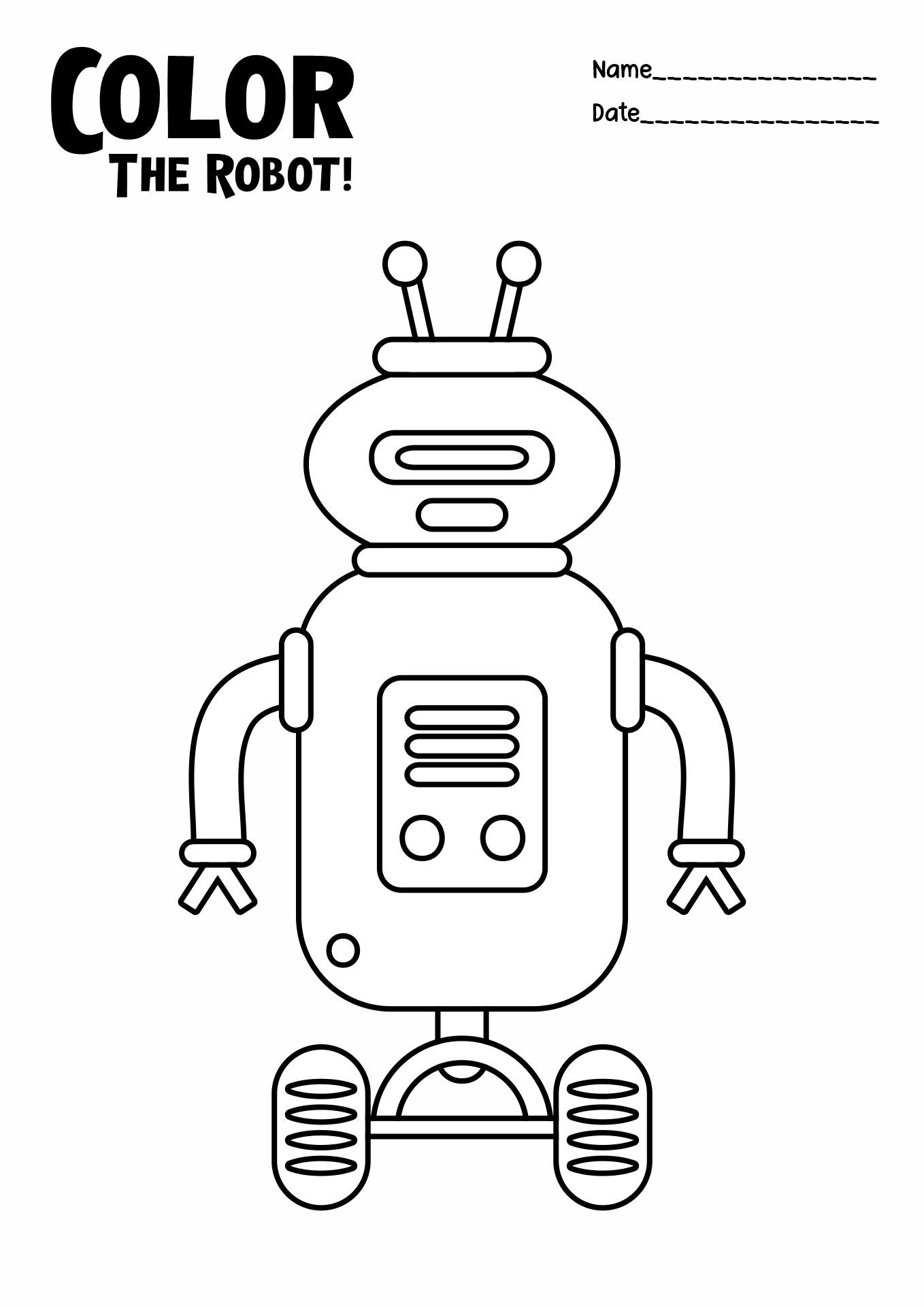 Printable Robot Coloring Page Image