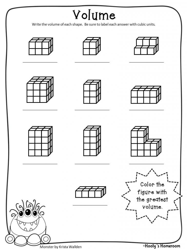 Volume Counting Cubes Worksheet Image