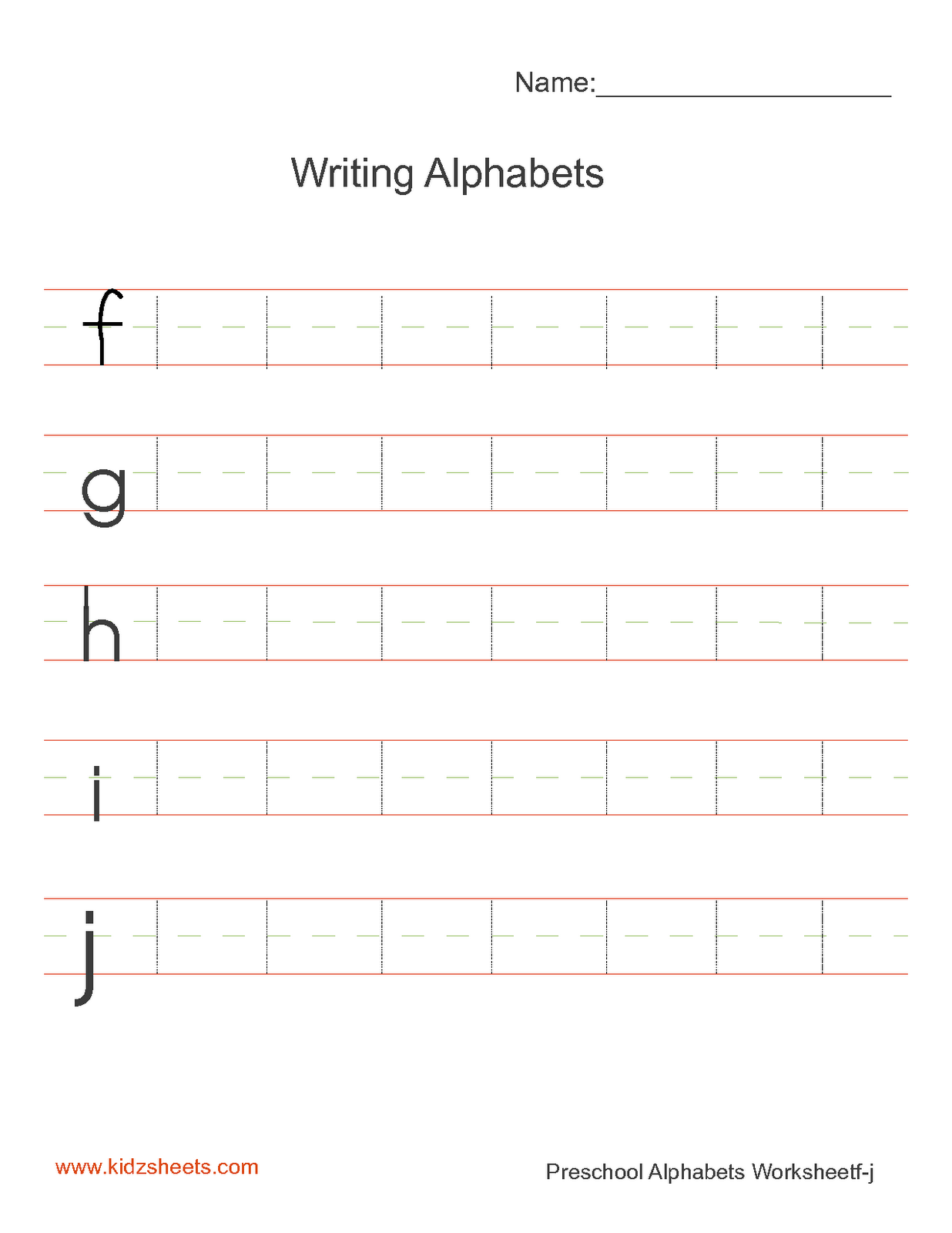 Writing Lower Case Alphabets Image