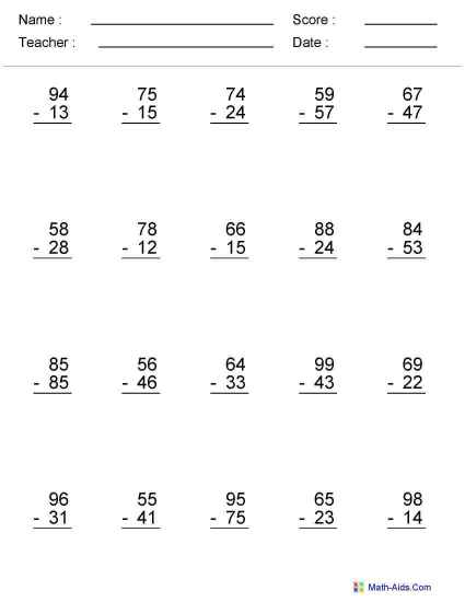 15 Best Images of Large Number Subtraction Worksheets ...