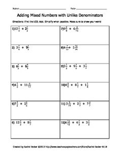 Adding Mixed Numbers with Like Denominators Image