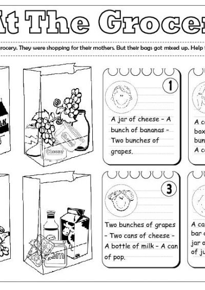 Free Printable Grocery Shopping Worksheets Image