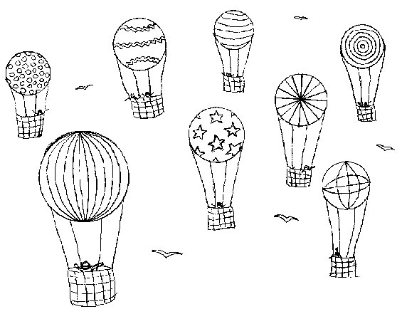 Hot Air Balloon Coloring Page Printable Image