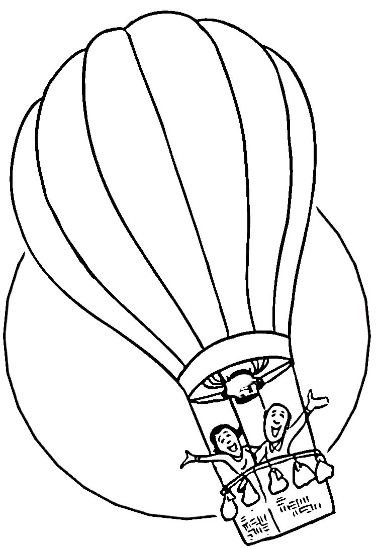 Hot Air Balloon Coloring Pages for Kids Image