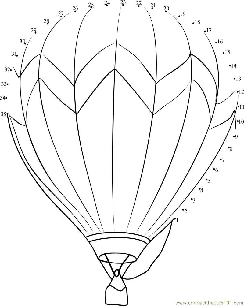 Hot Air Balloon Coloring Pages for Kids Image